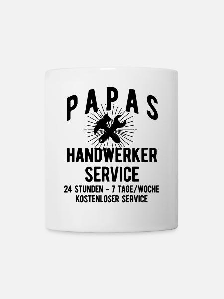 Papa Vater Handwerker Geschenk für Vater - Tasse - Weiß
