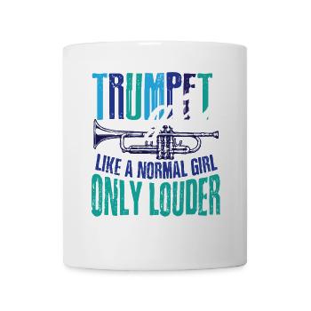 Girl playing the trumpet - Mug - white - Front