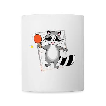 süßer Ping pong Tischtennis Waschbär shirt - Tasse - Weiß - Vorne
