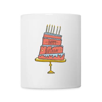 T-shirt de gâteau d'anniversaire - Mug blanc - blanc - Devant