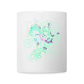 Carte de corail / Motif floral - Mug blanc - blanc - Devant