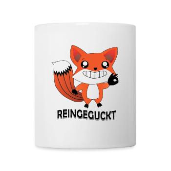 Reingeguckt Fuchs ist lustig Geschenk - Tasse - Weiß - Vorne