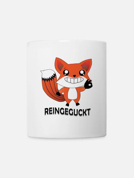 Reingeguckt Fuchs ist lustig Geschenk - Tasse - Weiß