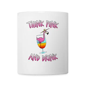 Think Pink & Drink Flamingo Cocktail Party alcohol - Mug - white - Front