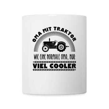 Oma mit Traktor - Tasse - Weiß - Vorne