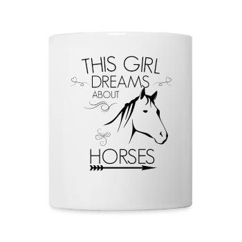 Fille rêve de chevaux - Mug blanc - blanc - Devant