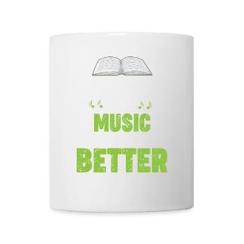 Buch Bücher Musik lesen - Tasse - Weiß - Vorne