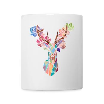 Cerf fleuri - Mug blanc - blanc - Devant
