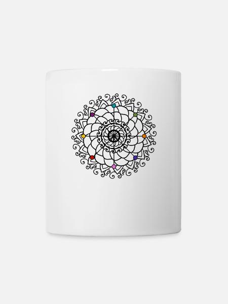 Mandala - Oriental Chakras Yoga Art Gift - Mug - white