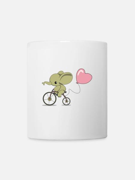 Bicycling elephant - Mug - white