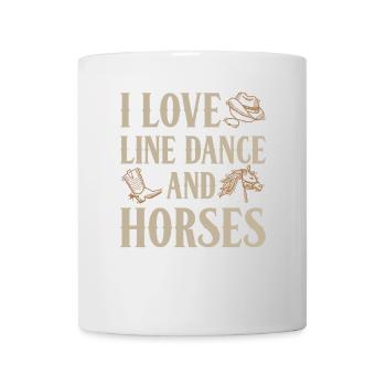 J'aime la danse en ligne et les chevaux - Mug blanc - blanc - Devant