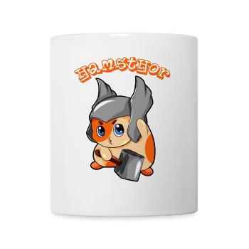 Hamsthor Hamster Thor le dieu nordique doux bande dessinée - Mug blanc - blanc - Devant