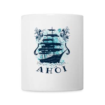Ahoi ihr Landratten - Tasse - Weiß - Vorne