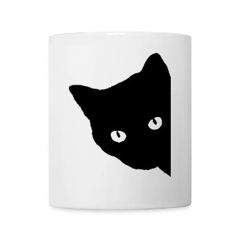 schwarze Katze Geschenk Tierliebe - Tasse - Weiß - Vorne