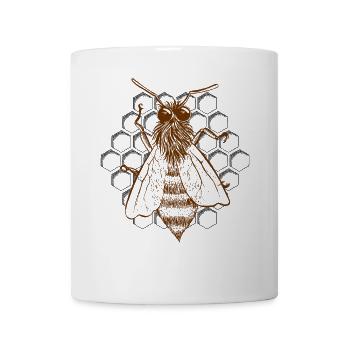 abeille - Mug blanc - blanc - Devant