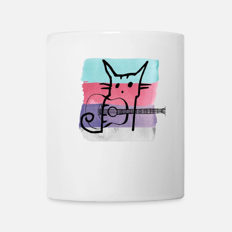 Rock and Roll Cat Lets Rock Cat Rock N Roll - Mug - white