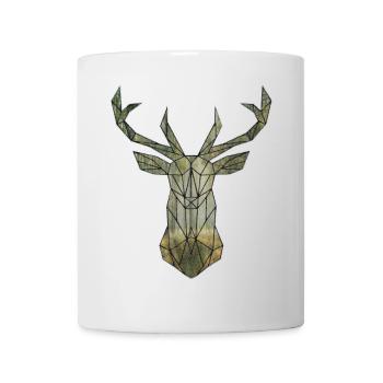 Hirsch Mosaik - Tasse - Weiß - Vorne