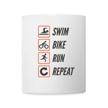 Swim Bike Run Repeat - Tasse - Weiß - Vorne