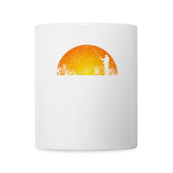 Vintage Fischer Angler Sonnenaufgang Angeln - Tasse - Weiß - Vorne