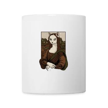 Katzen Mona Lisa Geschenk - Tasse - Weiß - Vorne