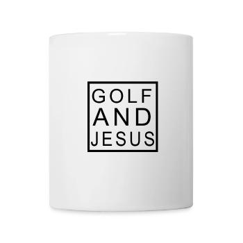 Golf und Jesus - Tasse - Weiß - Vorne