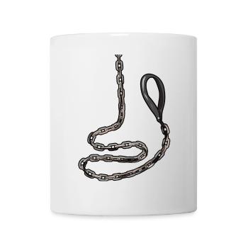 Necklace collar submissive O-ring leash slave sub - Mug - white - Front