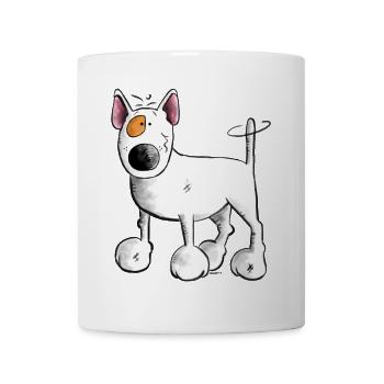 Bullterrier- Bull Terrier - Hund - Tasse - Weiß - Vorne