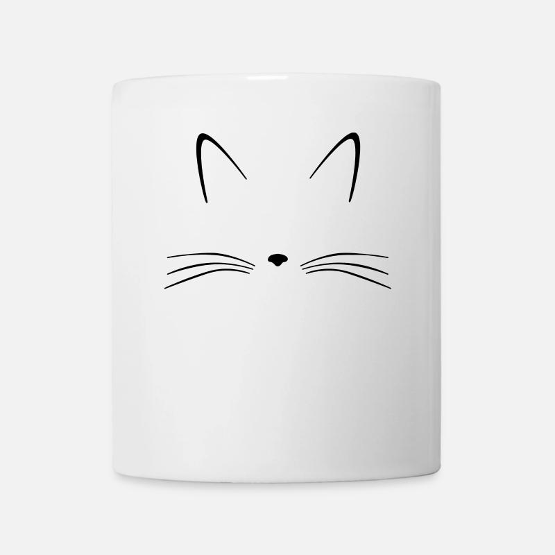 Silhouette chat oreilles moustache Nez - Mug blanc - blanc