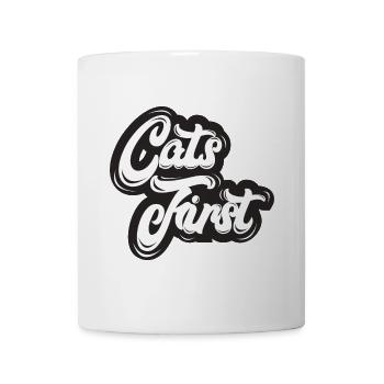 Cats First Cats First Black And White - Mug - white - Front