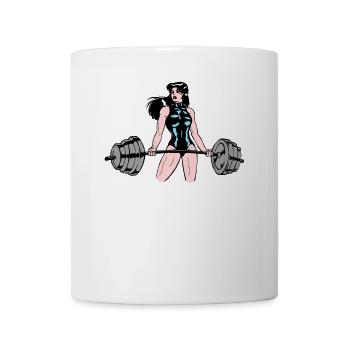 Powerlifting Women Power Strong Woman Deadlift - Mug blanc - blanc - Devant
