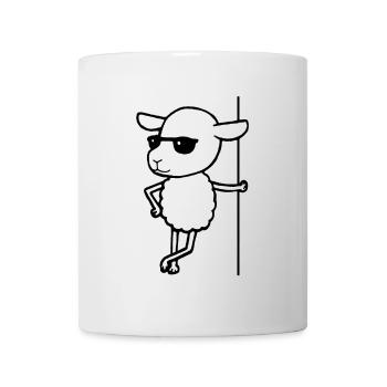 Schaf mit Sonnebrille Cooler Schafbock - Tasse - Weiß - Vorne