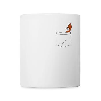 Sausage Breast Pocket Bratwurst Fake Pocket Gift - Mug - white - Front