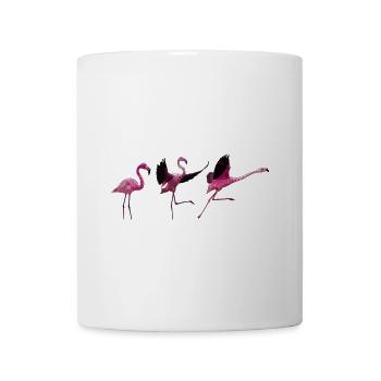 0035.4 Drei Polygon Flamingos (farbe gespiegelt) - Tasse - Weiß - Vorne
