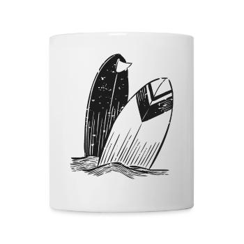 Deux planches de surf. - Mug blanc - blanc - Devant