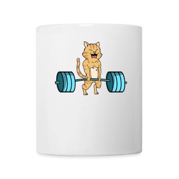 Cats weight lifting dumbbell bodybuilding gift - Mug - white - Front