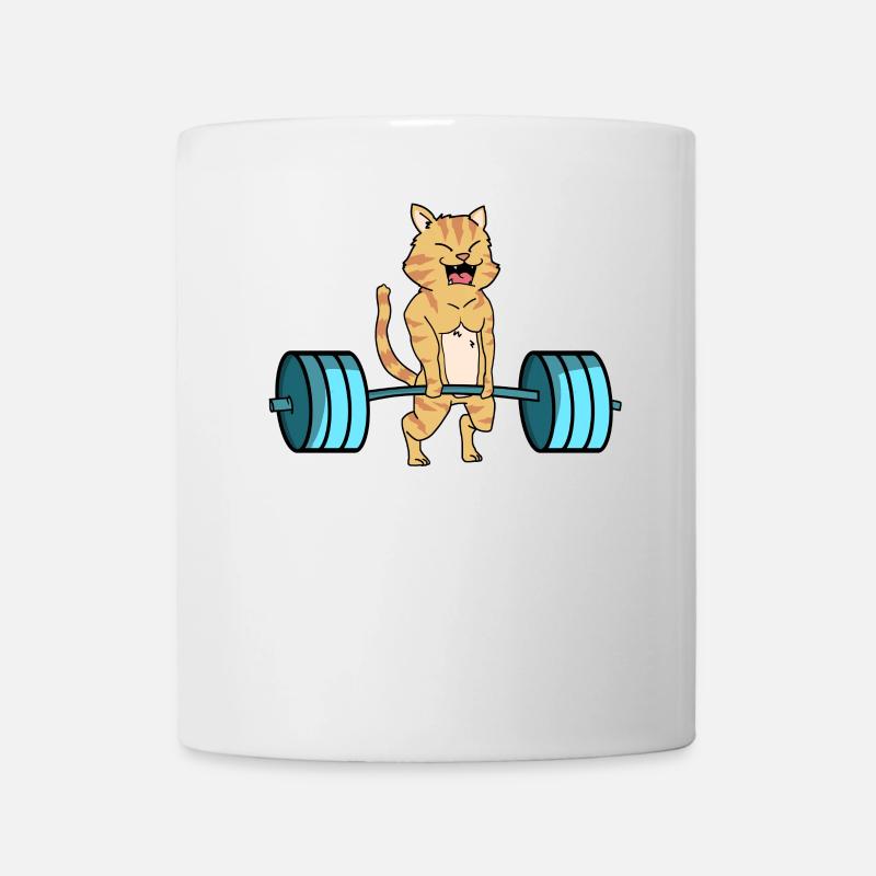 Cadeau de musculation haltère haltérophilie - Mug blanc - blanc