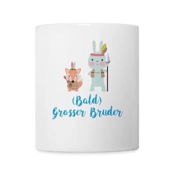 Bald Grosser Großer Bruder T-Shirt Indianer Hase - Tasse - Weiß - Vorne