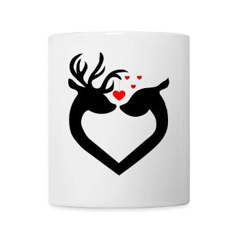 Niedliches Liebe Hirsch Reh Tier Verliebt - Tasse - Weiß - Vorne