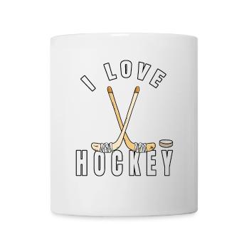 I Love Hockey I Eishockey I Geschenk - Tasse - Weiß - Vorne