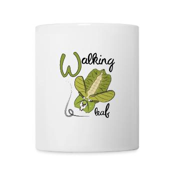 Wandelndes Blatt von oben - Tasse - Weiß - Vorne