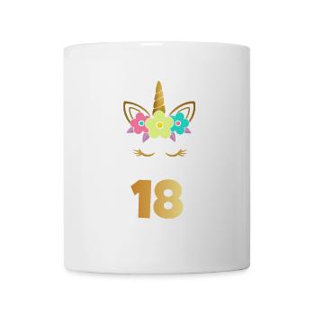 18 ans anniversaire cadeau de licorne - Mug blanc - blanc - Devant