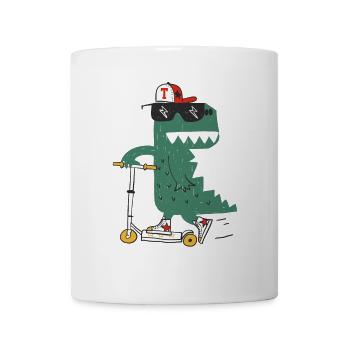 Skater Roller Dino Crocodile Dragon Cool T-Shirt - Mug - white - Front