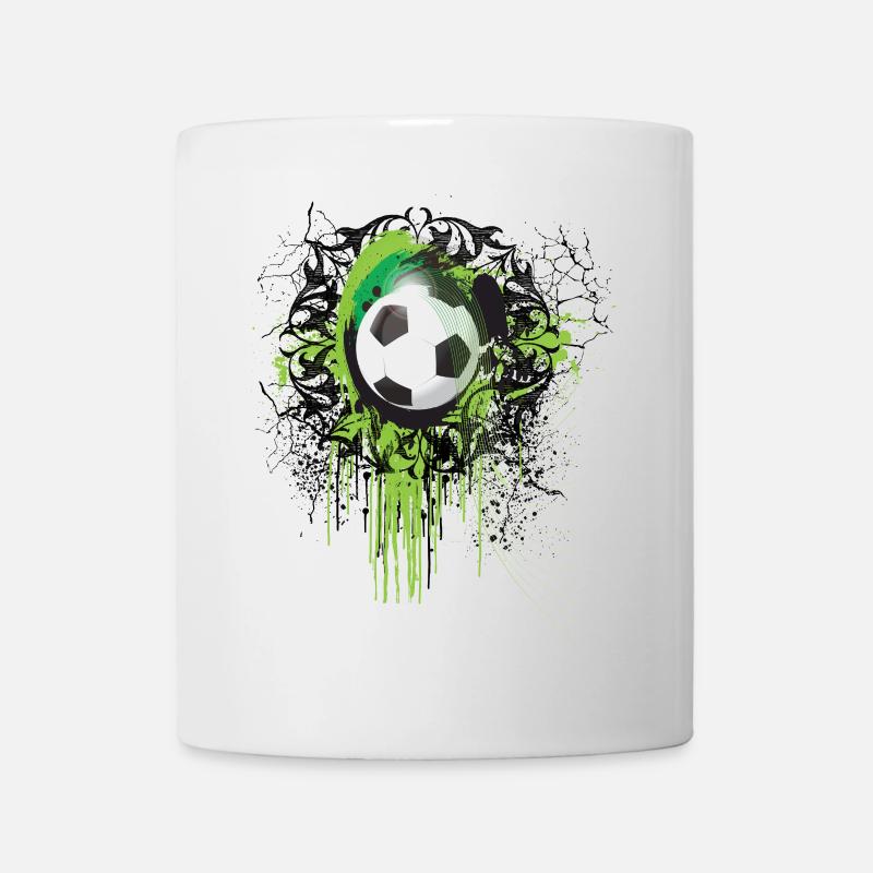 Ballon de football graffiti vert - Mug blanc - blanc