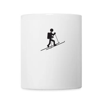 Cool ski tour icon ski mountaineers cross-country skiing mountains - Mug - white - Front