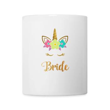 Licorne mariée avec de l'or et des fleurs - Mug blanc - blanc - Devant