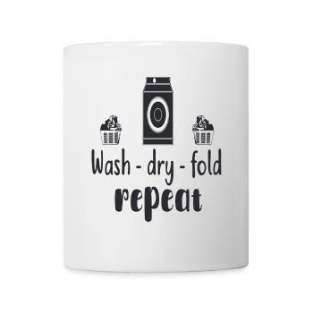 WASH,DRY,FOLD,REPEAT - Tasse - Weiß - Vorne