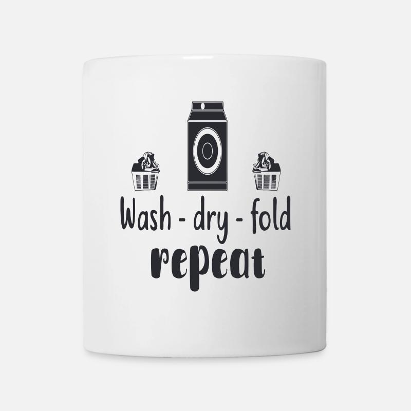 Laver, sécher, PLI, REPEAT - Mug blanc - blanc