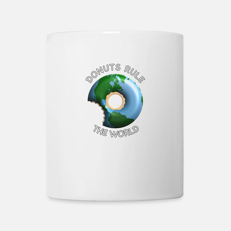 Donuts rule the world, donut: funny design - Mug - white