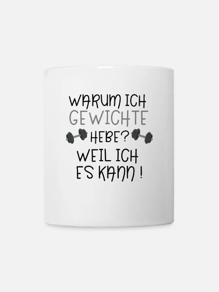 Gewichte heben - Tasse - Weiß