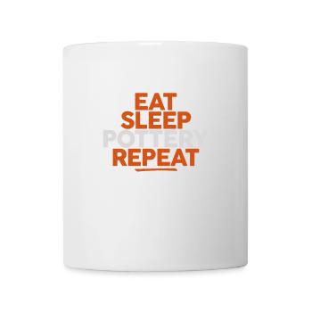 Répétition de poterie Cool Eat Sleep - Mug blanc - blanc - Devant